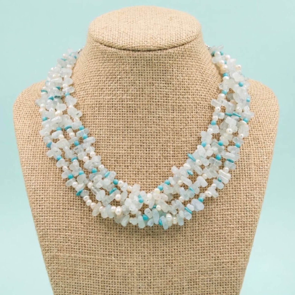 Turquoise and Pearl Necklace - Thumbnail 3