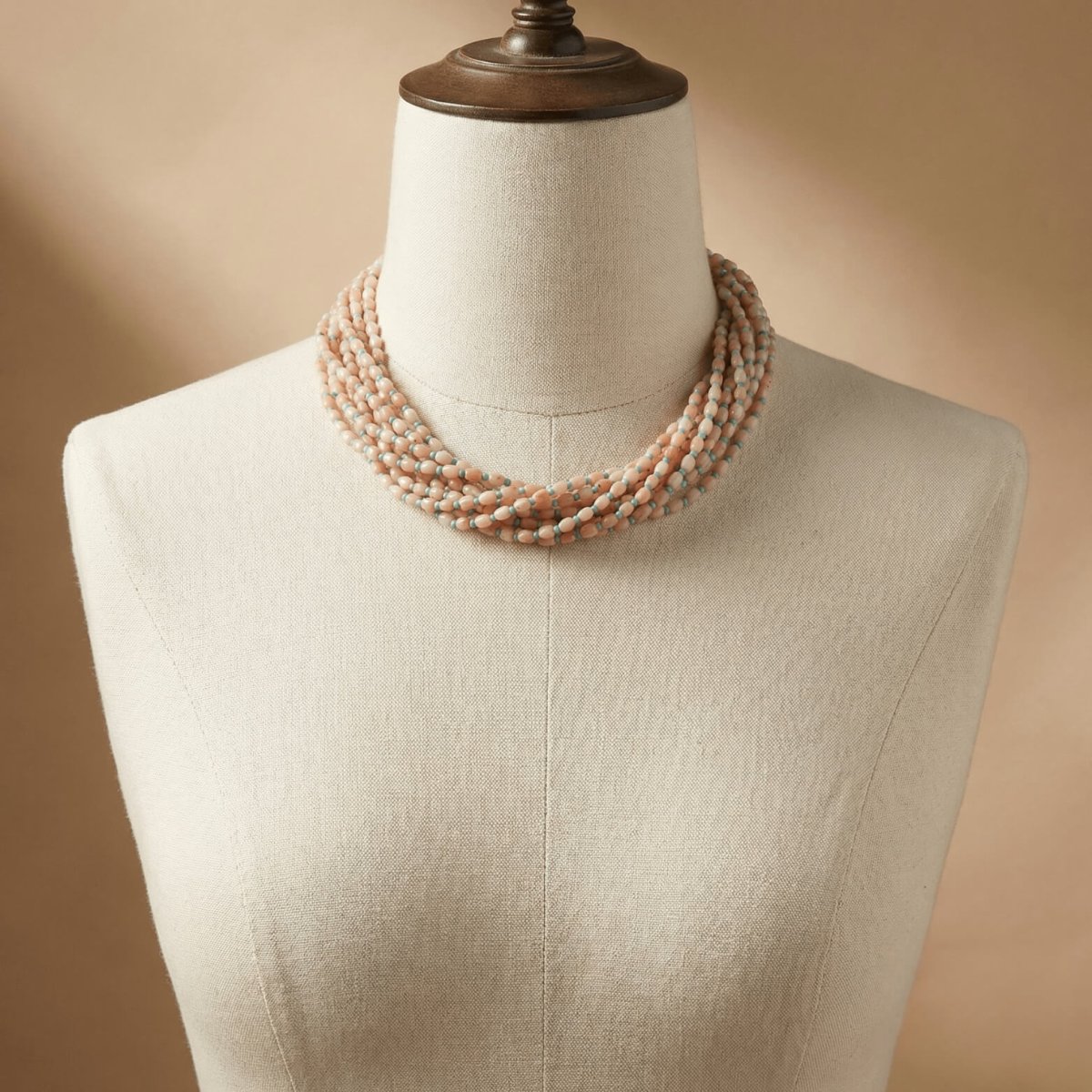 Pink Coral and Turquoise Necklace - Thumbnail 2