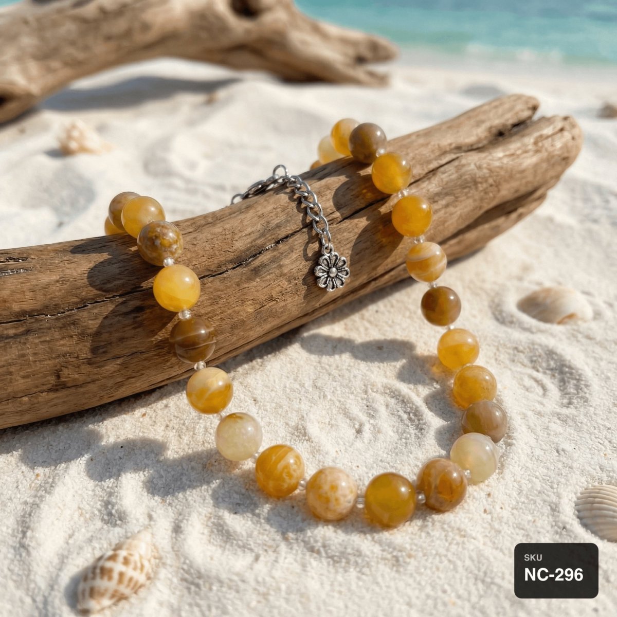 Multicolor Agate Beaded Necklace - Thumbnail 3