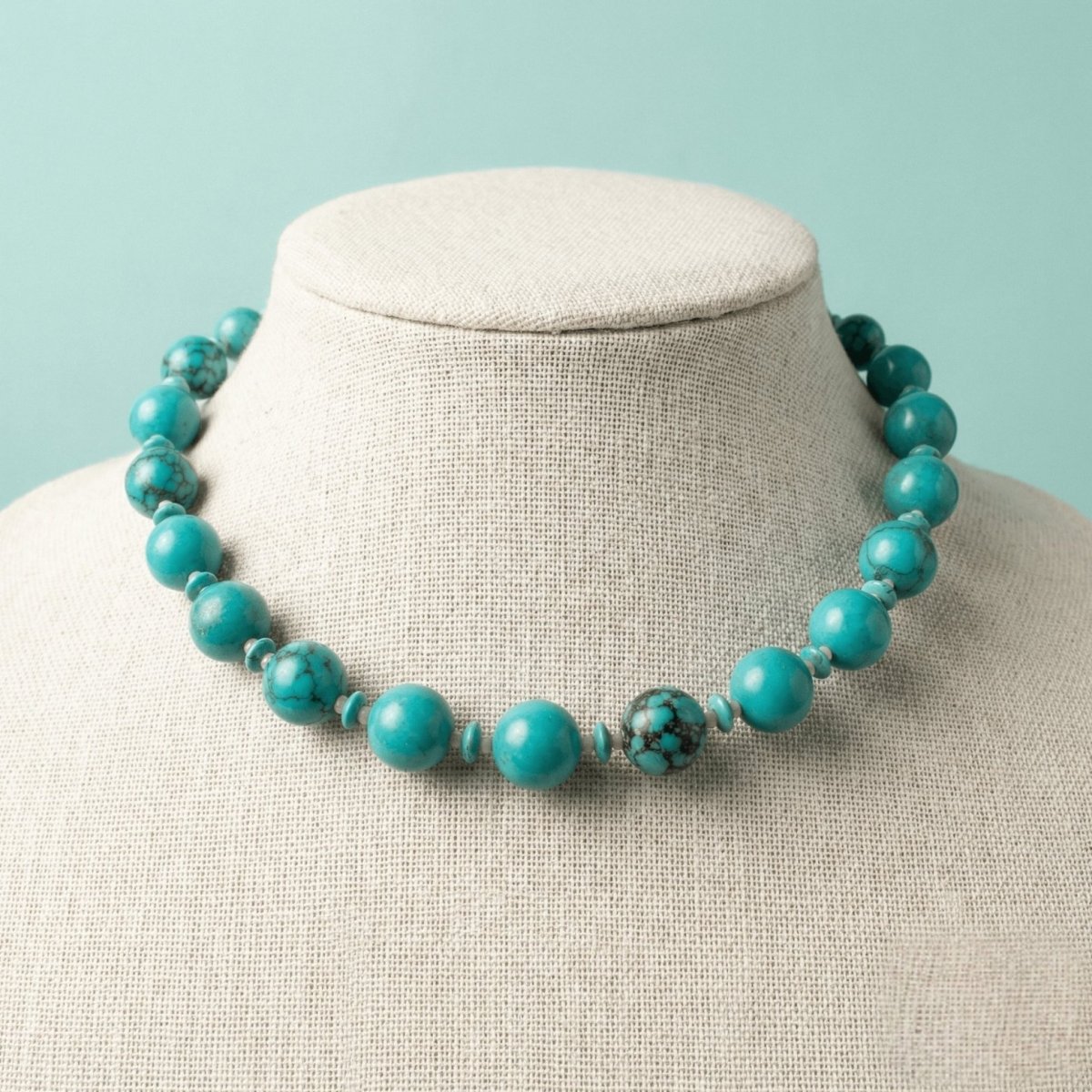 Turquoise and Pink Coral Necklace - Thumbnail 2
