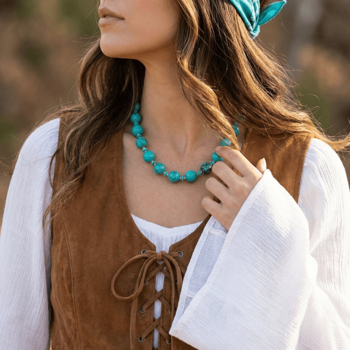Turquoise and Pink Coral Necklace