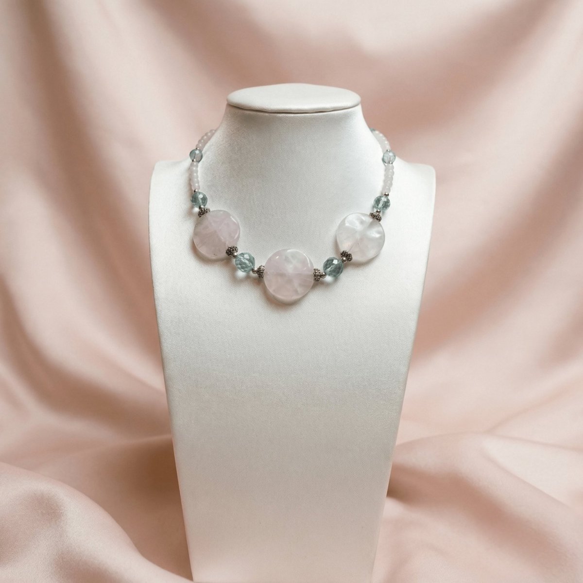 Rose Quartz and Aquamarine Necklace - Thumbnail 2