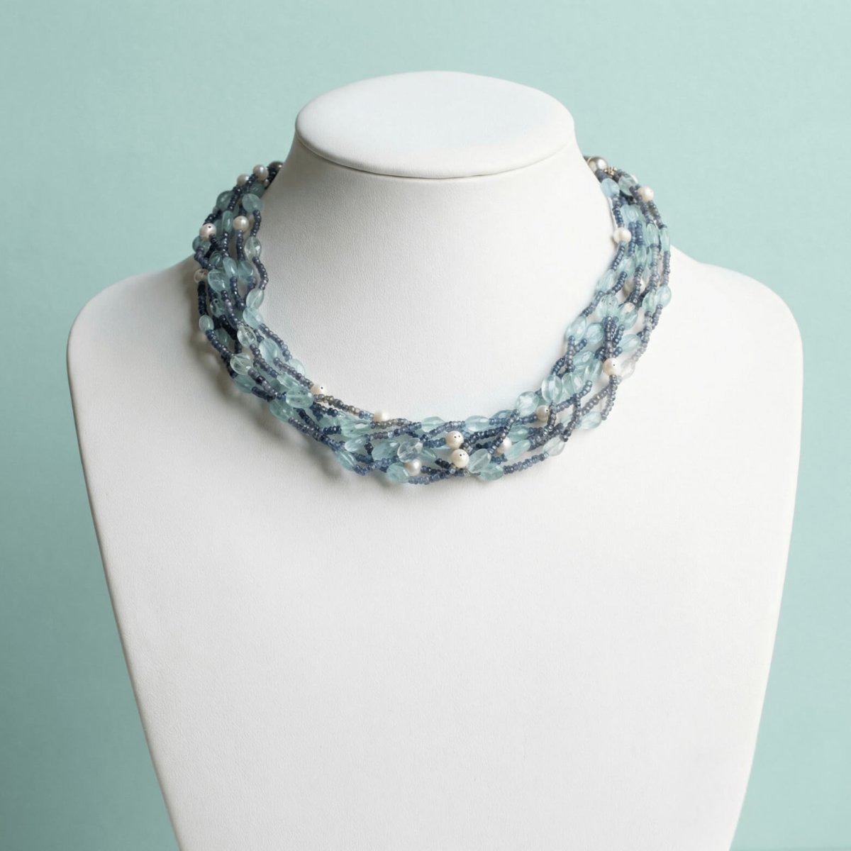 Iolite and Aquamarine Necklace - Thumbnail 2