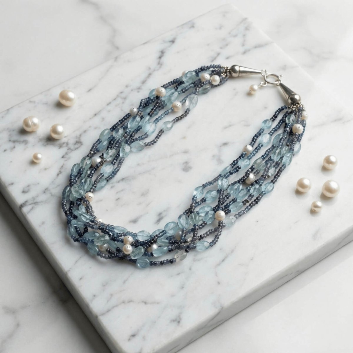 Iolite and Aquamarine Necklace - Thumbnail 3