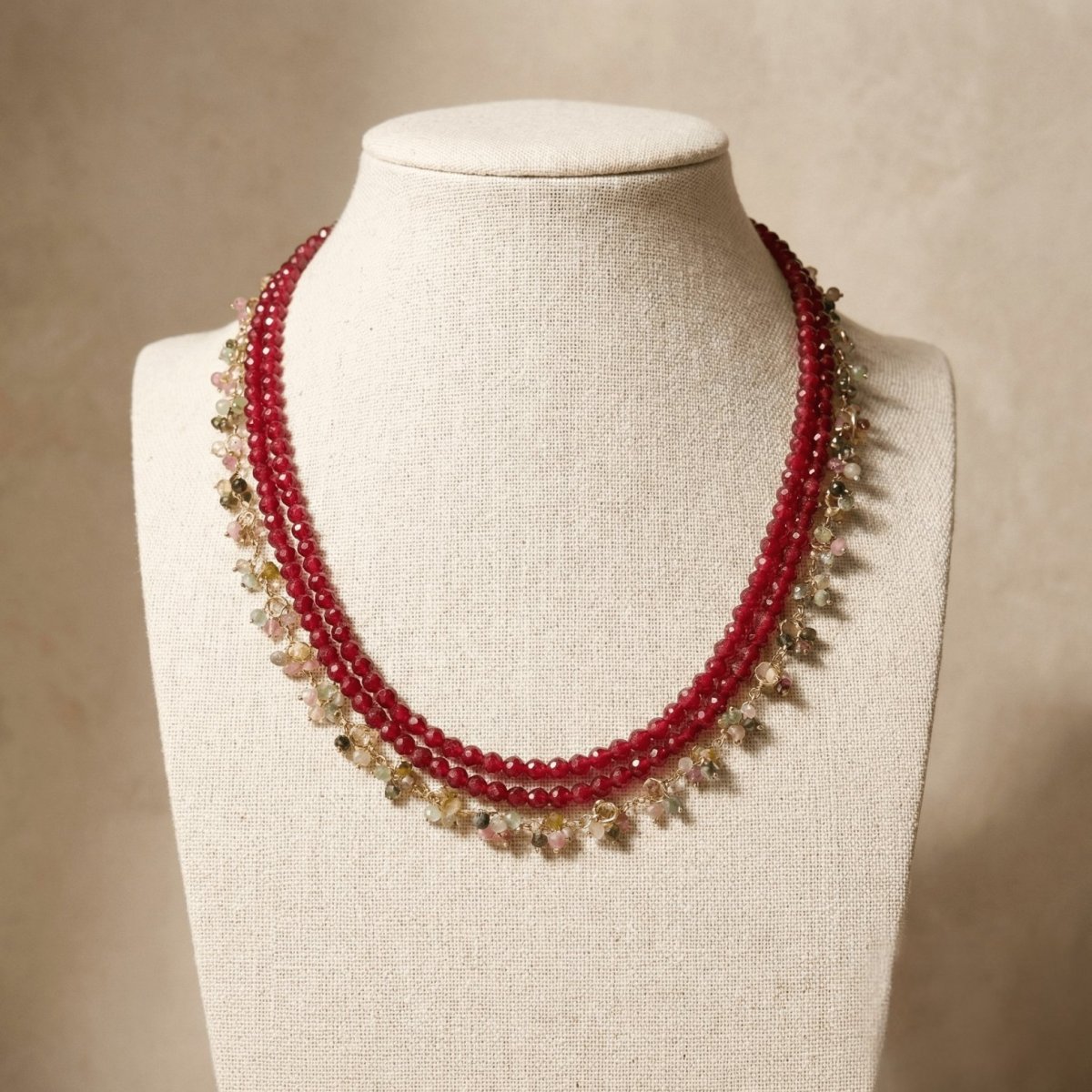 Indian Ruby and Tourmaline Necklace - Thumbnail 2