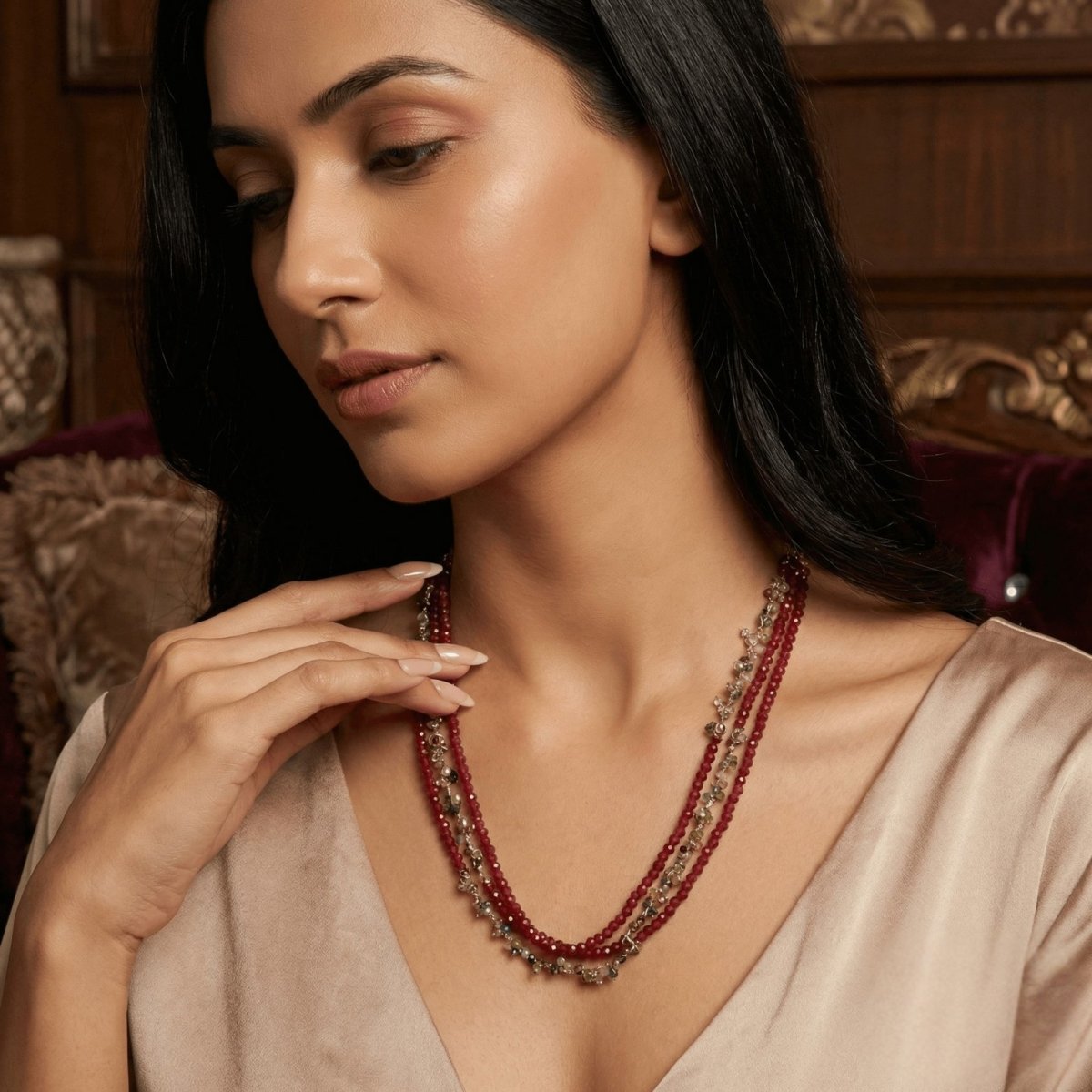 Indian Ruby and Tourmaline Necklace