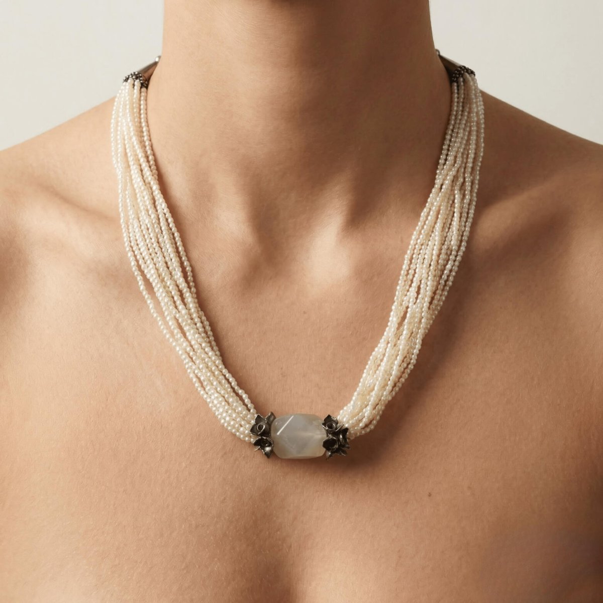 Pearl with Rose Quartz Pendant Necklace