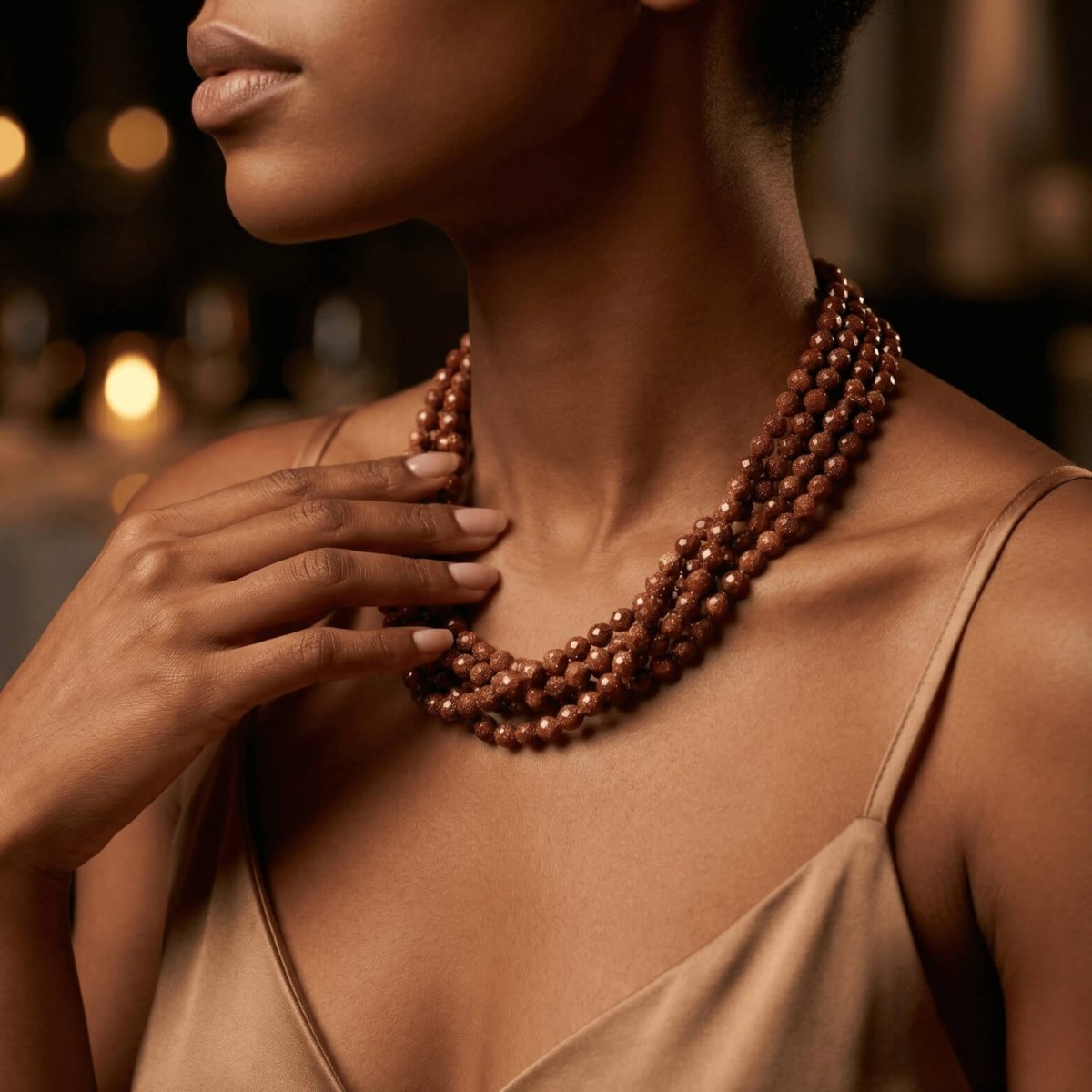 Goldstone Multi-Strand Necklace