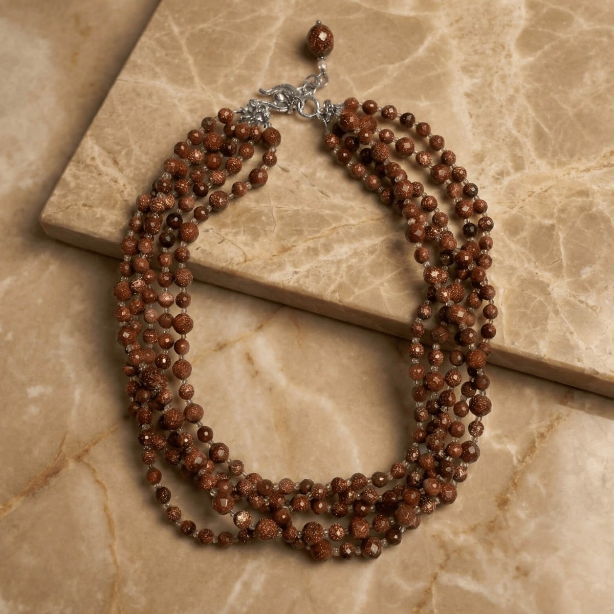 Goldstone Multi-Strand Necklace - Thumbnail 2