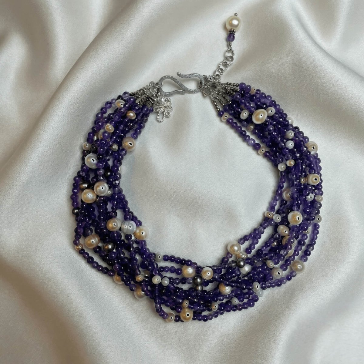Amethyst and Pearl Necklace - Thumbnail 2