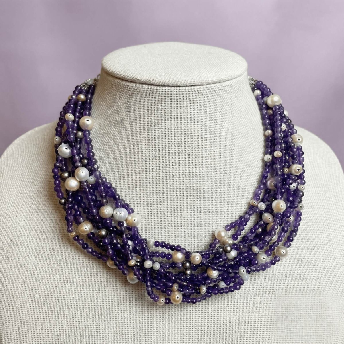 Amethyst and Pearl Necklace - Thumbnail 3