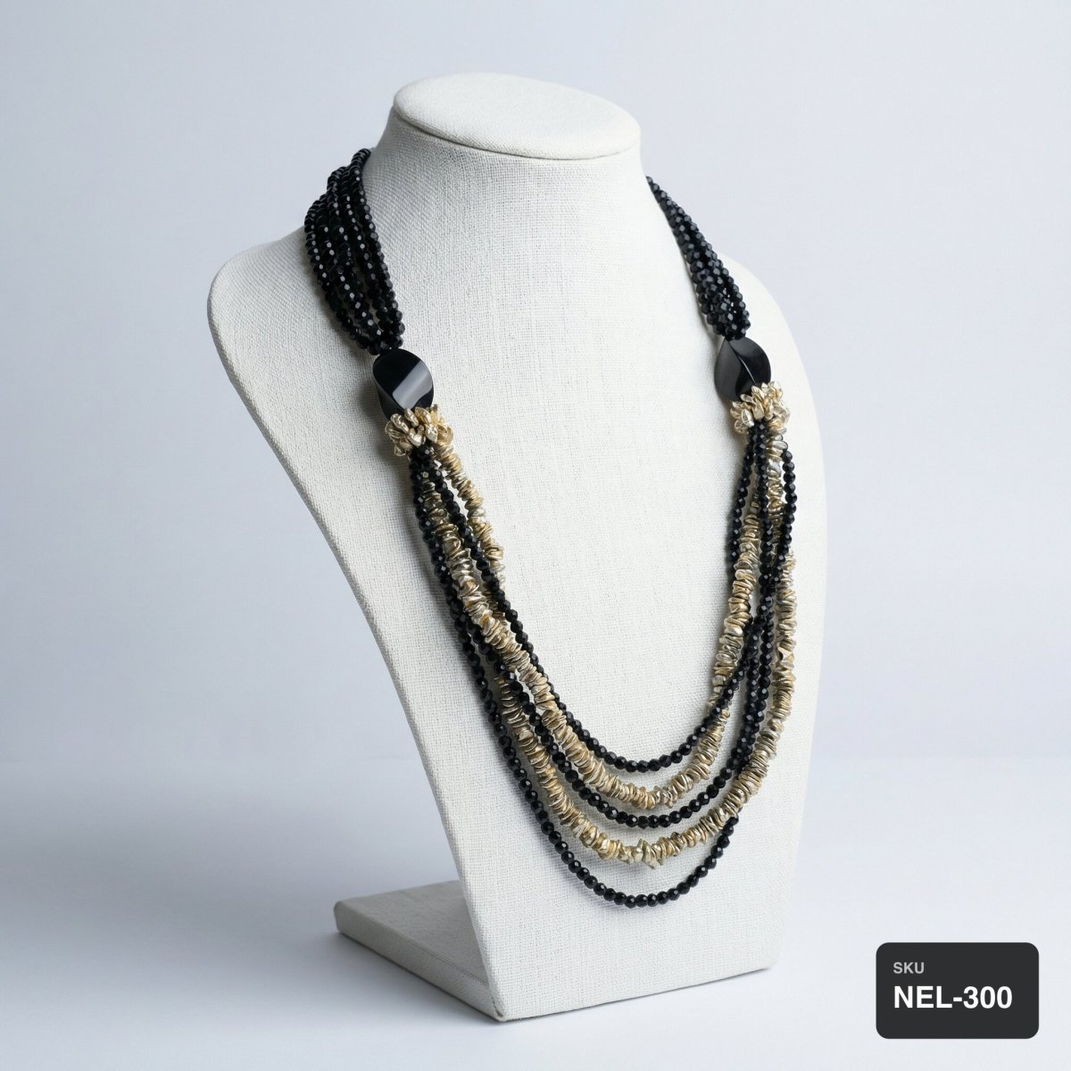 Black Onyx and Pearl Necklace - Thumbnail 2