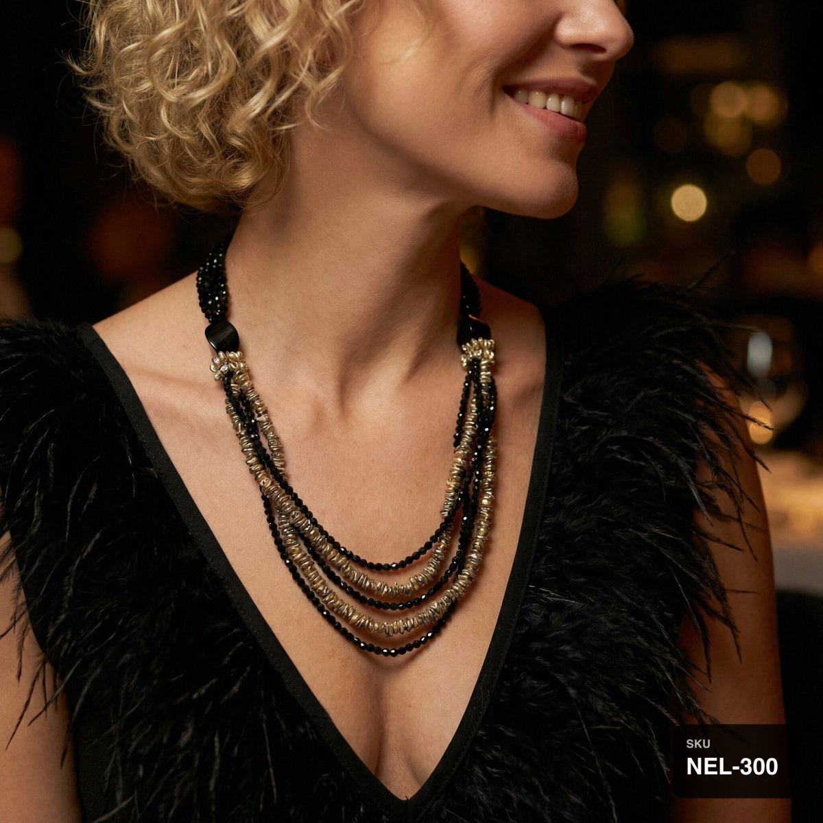 Black Onyx and Pearl Necklace