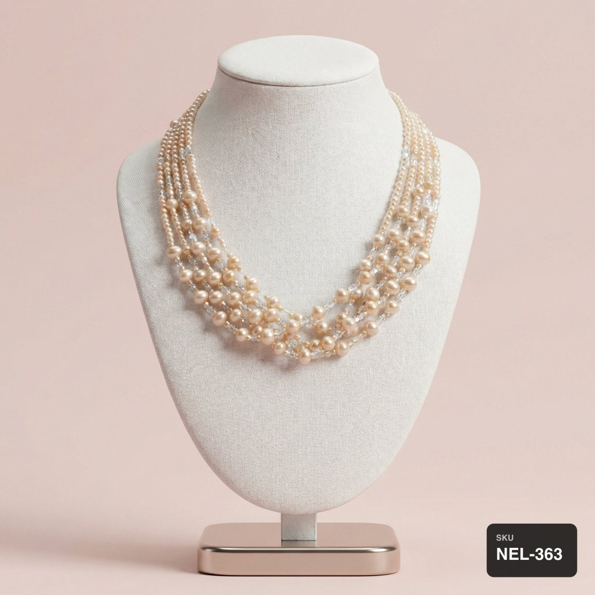 Pink Freshwater Pearl Necklace - Thumbnail 2