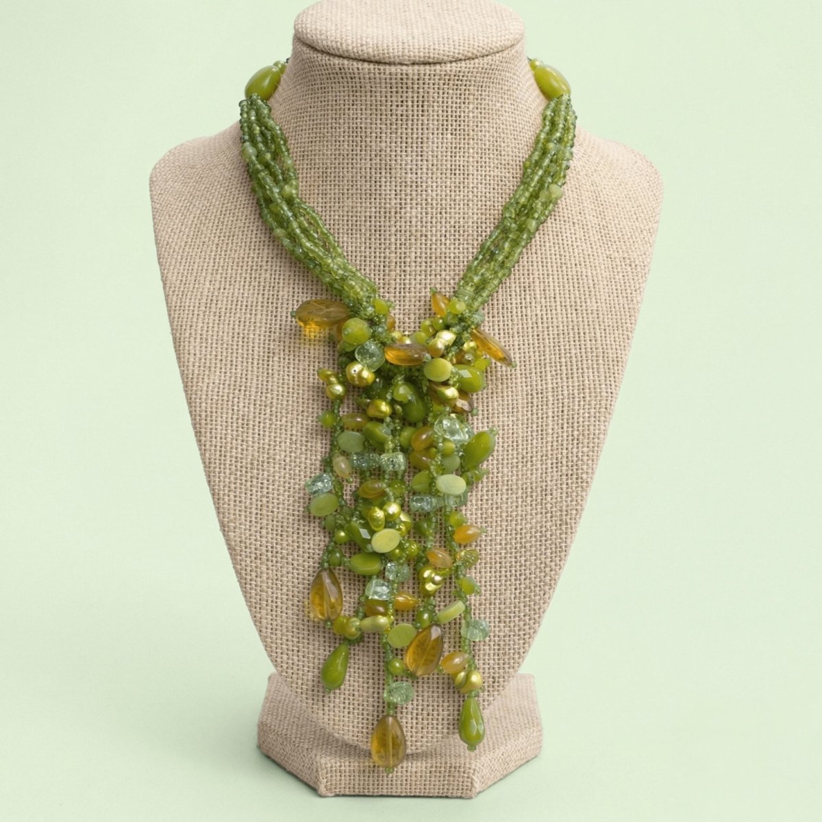 Peridot Citrine and Keshi Pearl Necklace - Thumbnail 2