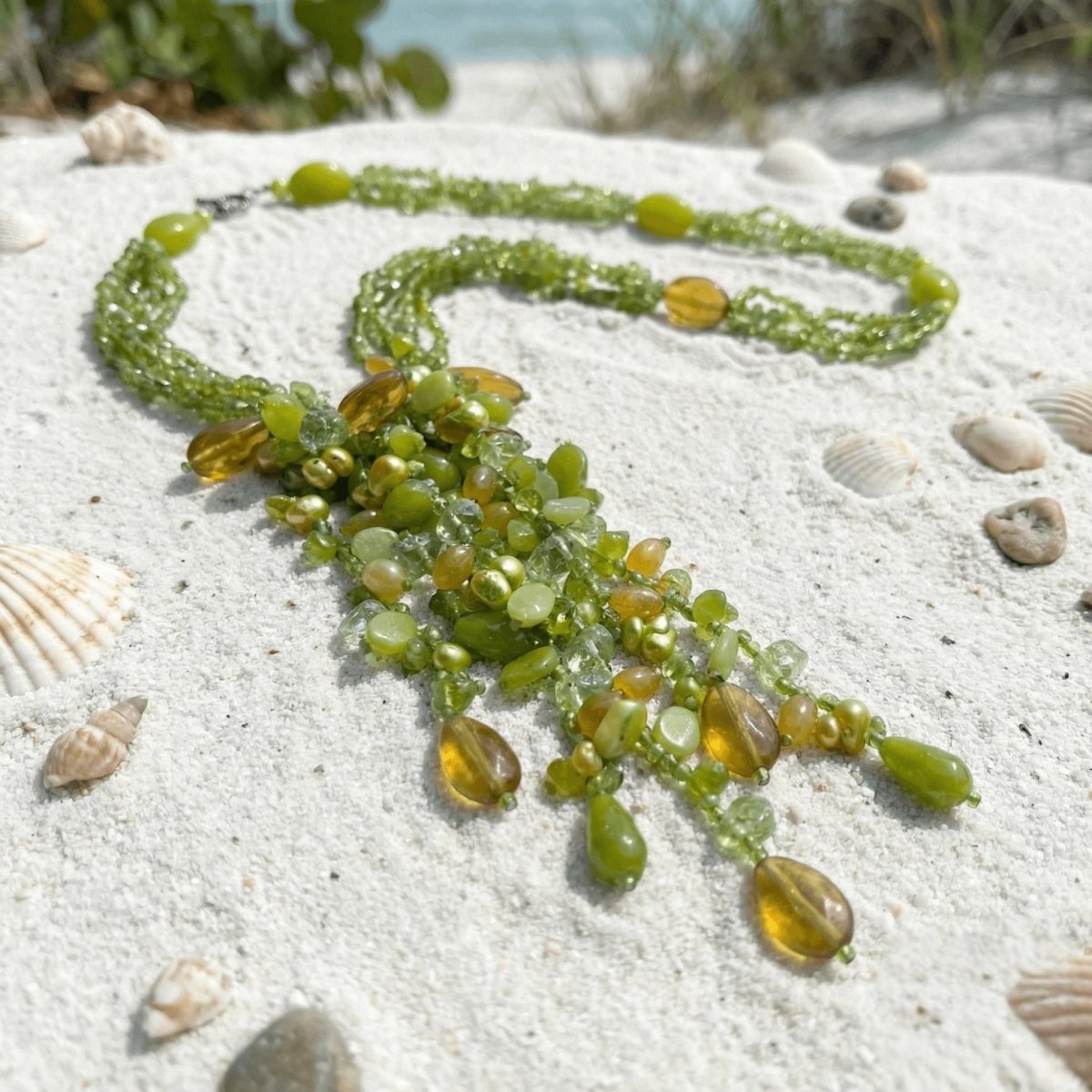 Peridot Citrine and Keshi Pearl Necklace - Thumbnail 3