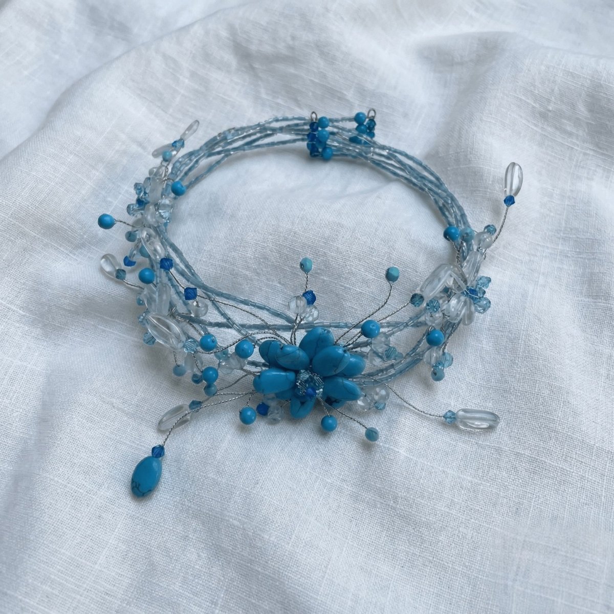 Turquoise and Crystal Hair Vine - Thumbnail 2
