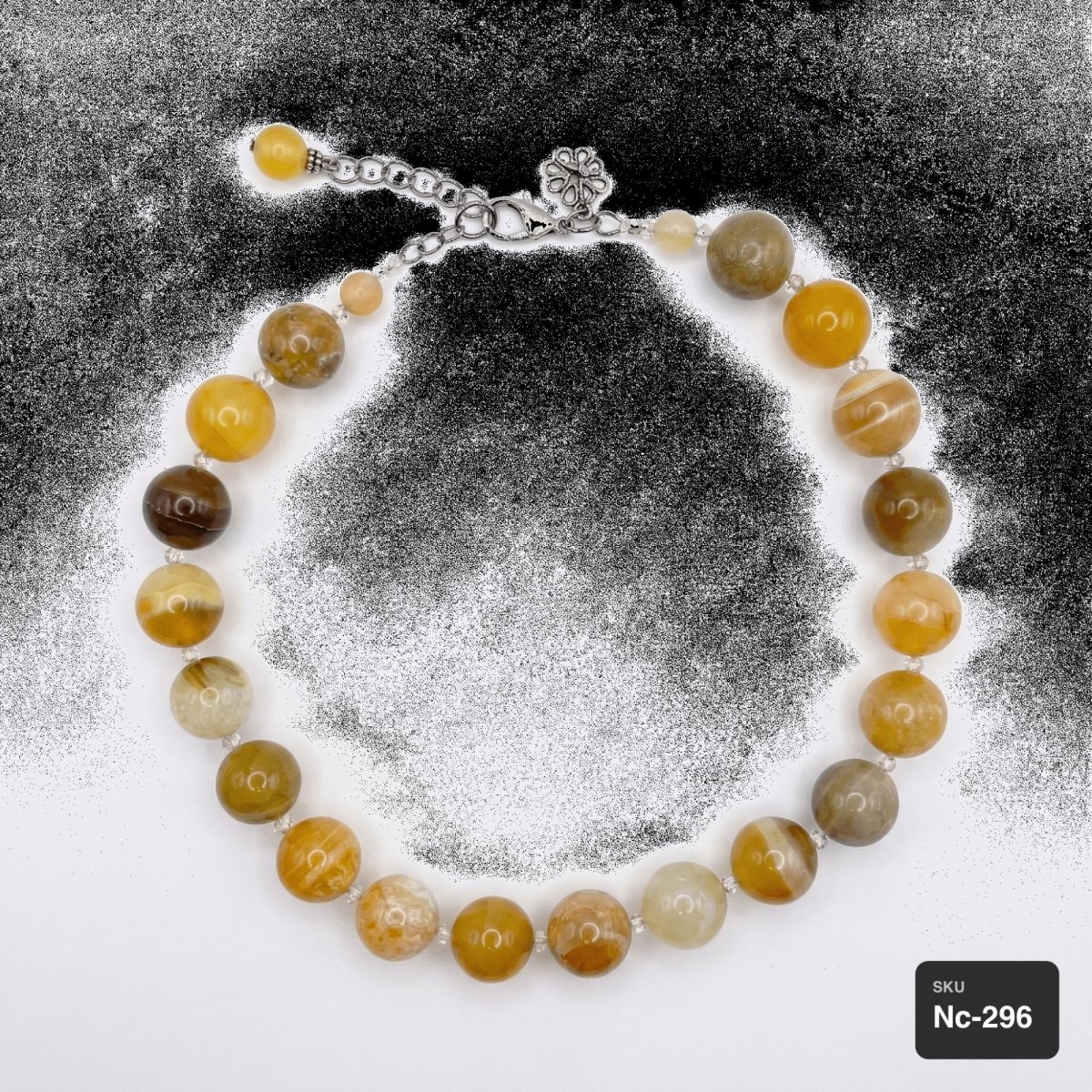 Multicolor Agate Beaded Necklace - Thumbnail 4
